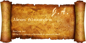 János Alexandra névjegykártya